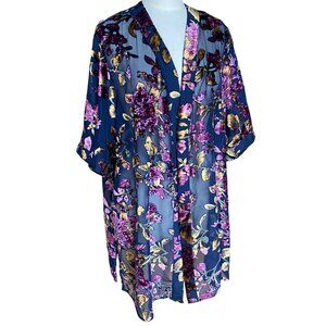 Catherines In-Vogue Velvet Burnout Kimono Festival Whimsigoth Dark Fairy-0X/1X